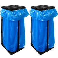 DEUBA® 2x Müllsackständer für Müllsäcke 60L 3fach höhenverstellbar Müllsackhalter Abfallbehälter Müllbeutelhalter