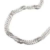 Náramok 3mm Singapur diamant striebro 925 19cm