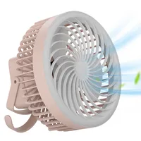 HDeye Tischventilator, für Zuhause/Büro/Camping, kabellos und tragbar, mit Licht, 3 Geschwindigkeiten, 1200mAh