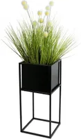 Moderner Blumenständer schwarz 50 cm LOFT