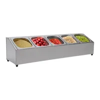 GN Containers GN Top Shelf With Lid Gastronorm Container Rack Nerezová ocel Gastro Stand Container Rack 5 dílů