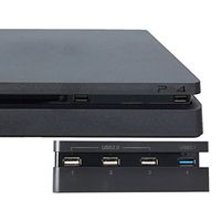 USB Hub für PS4 Slim 4 Port USB Ladestation Adapter (1USB 3.0, 3USB 2.0) mit LED-Anzeige für PlayStation 4 Slim