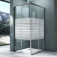 Mai & Mai Duschkabine mit Doppel-Schiebetür 75x90 cm Eckeinstieg Echtglas Lotuseffekt  ESG-Sicherheitsglas Ravenna16k
