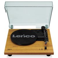 Lenco LS-10WD - Plattenspieler mit Riemenantrieb und Holzgehäuse - eingebaute Lautsprecher - Kopfhöreranschluß - Holz