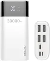 Powerbank 30000mAh Extrem Hohe Kapazität, Externer Akku mit 4 Output USB Schnellladung Max 4A , Akkupack mit LED Anzeige Externes Ladegerät kompatibel mit Handy, Tablet, Smartphone in weiß