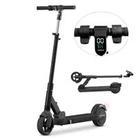 Elektroscooter Schwarz Für Kinder Alter 10-16 mit LED,  Einstellbare, 6,5 Zoll, 200W, 20km/h, 10-15km Reichweite, Klappbar, Jugendliche Elektroroller