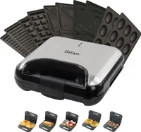 Zilan 5in1 Sandwichmaker | Kontaktgrill | Sandwich Maker | Waffeleisen | 800 Watt
