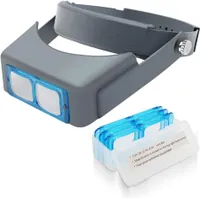 Kopfmontage-Lupe mit LED-Licht, 1,5- bis 3,5-fache wiederaufladbare Kopfmontage-Lupe, optische Lupe mit Linse, Juwelier-Optivisor-Lesemaske