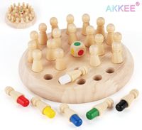 Kinder Holz Memory Match Stick Schachspiel Lernspielzeug Gehirntraining Gelb 