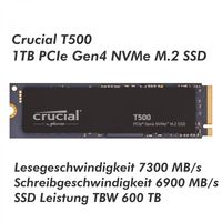 Crucial T500                 1TB PCIe Gen4 NVMe M.2 SSD