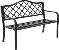 Aga Gartenbank Metall, 2-Sitzer Sitzbank, Parkbank bis 240kg belastbar, Terrassenbank für Garten, Balkon und Terrasse MR2003 127x60x89 cm