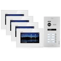Balter EVO Video-Türsprechanlage 7" Monitor x4 Touchscreen 2-Draht BUS Komplettsystem für Vierfamilienhaus