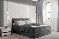 TRADA Prado Boxspringbett 160x200 Polsterbett mit Taschenmatratze 2 Bettkasten Dunkelgrau