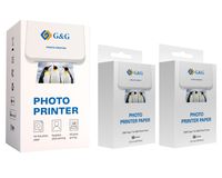 G&G Mini Pocket Photo Printer GG-PP023 Fotodrucker mit AR Photos 5 x selbstklebendes Zink Fotopapier, App für IOS und Android Smartphones, Bluetooth, Sofortdruck, tintenfrei, (Drucker + 100 Blatt)