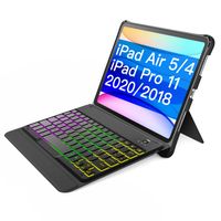 Inateck Tastatur Hülle für iPad Air 5 2022/ iPad Air 4 2020/iPad Pro 11 Zoll 2018/2020/2021, abnehmbare Tastatur mit DIY Hintergrundbeleuchtung, QWERTZ