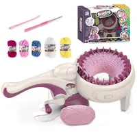 Sticken, Stricken & Weben für Kinder, Strickmaschine, 24-Nadel-Strickmaschine, große Handtrickset, Schnellstrickmühle mit 24 Nadeln Weihnachtsgeschenk