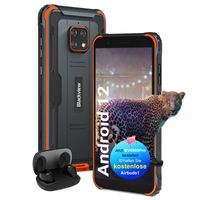 Blackview BV4900 Pro (2022) Android 12 Outdoor Smartphone, 7GB+64GB/256GB Outdoor Handy Ohne Vertrag  - 5580mAh/13MP+5MP/Dual SIM 4G/5.7" HD/Wasserdicht, NFC/Face ID/OTG/GPS - Orange