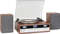 auna Birmingham HiFi Stereo - DAB+/FM, 2x50W, Bluetooth, gramofon, světle hnědá