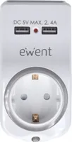 Wtyczka ścienna z 2 portami USB Ewent EW1225 16A 3680 W