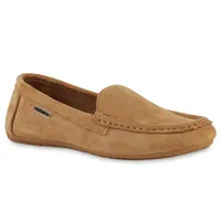 VAN HILL Damen Mokassins Slippers Bequeme Profil-Sohle Slip On Schuhe 840892, Farbe: Hellbraun, Größe: 39
