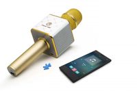 Technaxx BT-X31 Bluetooth® Karaoke-Mikrofon Lautsprecher AUX, USB Gold, Weiß