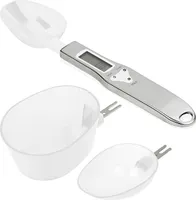 Digitale Löffel-Waage, 3 Aufsätze, LCD-Display, bis 500 g, 0,1 g genau