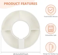 Snackschale für Becher, Silikon-Snackschale, kompatibel mit Stanley Cup 1,2 l, wiederverwendbarer Snackring für Stanley Cup Zubehör(Weiß)