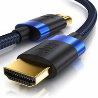 Primewire - 1,5m High Speed 8K HDMI Kabel 2.1 Ethernet ARC 3D 4K Ultra HD 7680x4320 @ 120Hz PS4 360 TV OLED PC Laptop Beamer Monitor - Schwarz/Blau