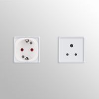 kwmobile 2x Reiseadapter Indien Typ-D - Schuko Reise Adapter zu Typ D Steckdose in z. B. Indien Nepal Sri Lanka - Stromadapter Urlaub weiß