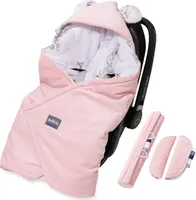 Bellochi Universal Baby Einschlagdecke set für Babyschale und Autositz Kinderwagendecke Fußsäck aus Baumwolle und Samt z.B. passend für Maxi-Cosi, Römer, Cybex - Habarigani