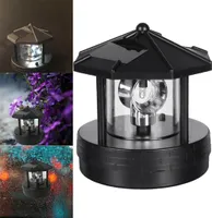 Solar LED Rotierende Leuchtturm 360 Grad drehbare Solarlampe Solar Gartenleuchten Wasserdicht ür Garten Rasen Patio