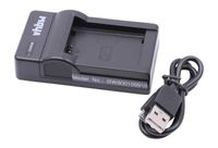 vhbw USB Akkuladegerät kompatibel mit Samsung NX200, NX300, NX2000, NX1000, NX300M, NX210 Digitalkamera, Camcorder, Action Cam-Akku - Ladeschale