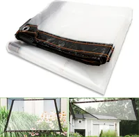 Aopunly Wasserdichte Transparente PVC Plane mit Ösen, wetterfeste Plane strapazierfähige Vordächer Faltbar,3 × 6M Regenschutz Abdeckplane für Gartenmöbel Pflanzen Gewächshaus
