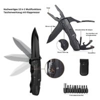 Multitool Messer Zange Taschenmesser Werkzeug 9 Bits & Tasche
