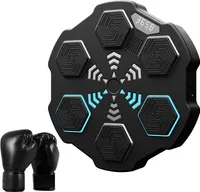 Musik Boxen Maschine, Home Smart Boxing Target Workout Maschine mit LED-Display Zähler und Bluetooth-Sensor Mit schwarzen Handschuhen.