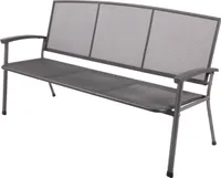 TPFGarden® Gartenbank ROMA 3-Sitzer + aus Streckmetall + wetterfest✔ | Gartenbank von hoher Qualität ✔ | Farbe: eisengrau beschichtet✔