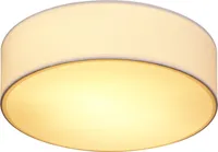 MONZANA® Deckenlampe Stoff Wohnzimmer Schlafzimmer E27 Weiß 38cm Rund 2-Flammig 40W Lampe Flur Küche Deckenstrahler Deckenleuchte Stoffdeckenlampe