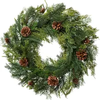 Künstlicher Tannenkranz mit Zapfen, 55 cm – Pflegeleichter Weihnachtskranz in Grün