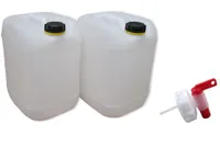 2 Stück 20 Liter Kanister Camping Wasserkanister Farbe natur inkl. Auslaufhahn (2x20knn + H.)