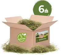 Heu 6 kg - Wiesenheu - 1. Schnitt Heu aus Bayern - hochwertiges Heu zur Fütterung & Einstreu von Kaninchen, Hamster & Co.