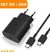 Schnellladegerät 25W + 2m USBC- USBC für Original Samsung Galaxy S23 Ultra S22 Ultra 5G S21 S20 FE Note20 A14 A54 Schnell Ladegerät 25W USB-C