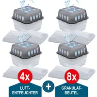 ONBEST Luftentfeuchter Granulat | 4 x Boxen | mit 8 x 400 g | Nachfüllbeutel | Nachfüllpack | Universal