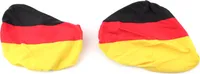 Fußball Fan Artikel Set Auto Spiegel Überzieher, Flagge schwarz rot gelb