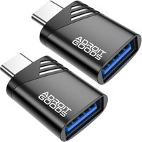 AdroitGoods 2x USB-C auf USB-A Adapter - USB 3.1 - Konverter - Aluminium Schwarz