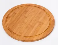 Kesper 58444 Fleischteller Ø 30 cm aus -em Bambus / Vesperteller / Pizzateller / Holzteller / Schneidebrett