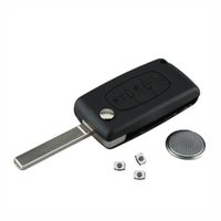 Schlüsselgehäuse mit Rohling 3 Tasten passend für Peugeot 107 207 306 (PG06+B)