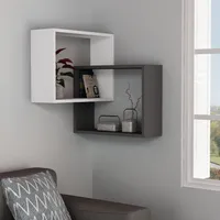 Skye Decor, Ring- Ring CTN, Weiß,,Anthrazit, Wandregale, 68x68x60 cm, 100% Melaminbeschichtete Partikelplatte