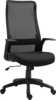 Krzesło biurowe Vinsetto zagłówek krzesło biurowe do domu krzesło biurowe z regulacją wysokości ergonomiczne kółka obrotowe 360° pianka biurowa nylon czarny 62 x 62 x 113-122 cm