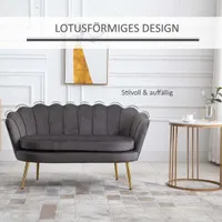 HOMCOM 2-Sitzer Stoffsofa Zweisitzer Loungesofa mit weichen und großzügigen Kissen Polstersofa Sitzmöbel Polstermöbel