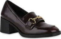 VAN HILL Damen Klassische Pumps Eckige Schuhe 841433, Farbe: Burgund, Größe: 38
